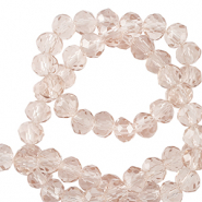 Perles à facettes 4x3mm disque Heishi Rose clair
