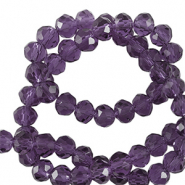Perles à facettes 4x3mm disque Heishi Violet éminence
