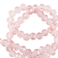Perles à facettes 4x3mm disque Heishi Rose pêche