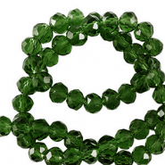 Perles à facettes 3x2mm disque Heishi Vert émeraude foncé