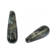 Pierres naturelles perles Labradorite goutte Gris pailleté