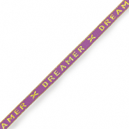 Ruban texte "dreamer" Violet paisley-doré