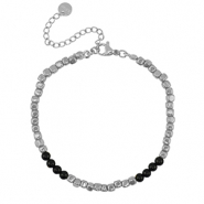 Bracelets en acier Inox Argenté-noir
