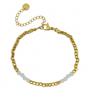 Bracelets en acier Inox Doré-Blanc