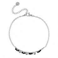 Bracelets en acier Inox Argenté-noir