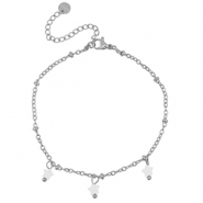 Bracelets en acier Inox étoile Argenté-Blanc