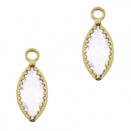 Pendentifs en verre Crystal Glass ovale Lilas clair-doré
