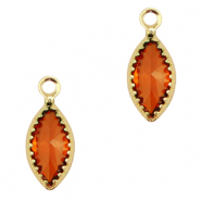 Pendentifs en verre Crystal Glass ovale Rouge-doré