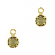 Pendentifs en verre Crystal Glass Vert olive-doré