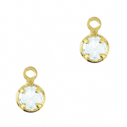 Pendentifs en verre Crystal Glass Bleu ciel clair-doré