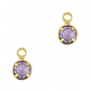 Pendentifs en verre Crystal Glass Violet foncé-doré