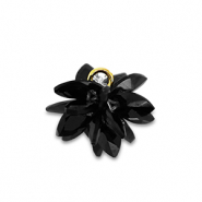 Pendentifs en résine cristal fleur Noir