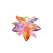 Breloques Zirconium fleur Multicolore