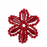 Pendentifs facettées fleur Rouge