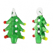 Breloques en verre sapin de Noël Vert