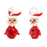 Breloques en verre Père Noël Rouge-blanc