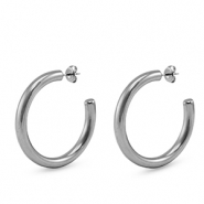 Boucles d'oreilles / puces en acier Inox créoles Argenté