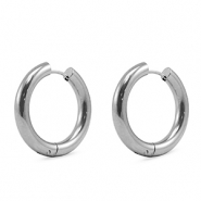 Boucles d'oreilles en acier Inox créoles Argenté