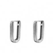 Boucles d'oreilles / puces en acier Inox ovale Argenté