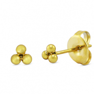 Boucles d'oreilles / puces en acier Inox Dor&eacute;