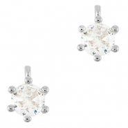 Métal TQ laiton breloques zirconium Argenté