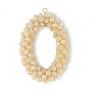 Boucles pendentifs facettées ovale Jaune vanille