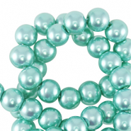 Perles en verre cirées 8mm Vert menthe