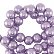 Perles en verre cirées 8mm Violet lilas