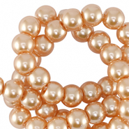 Perles en verre cirées 6mm Rose pêche