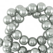 Perles en verre cirées 4mm Argenté
