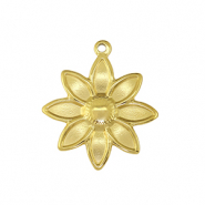 Breloques en acier Inox fleur Doré