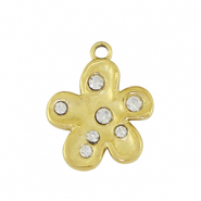 Breloques en acier Inox fleur Doré /