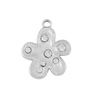 Breloques en acier Inox fleur Argenté /