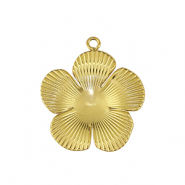 Breloques en acier Inox fleur Doré