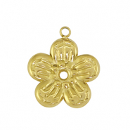 Breloques en acier Inox fleur Doré