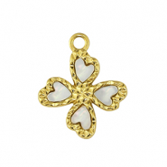 Breloques en acier Inox fleur Doré
