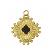 Breloques en acier Inox fleur Doré /