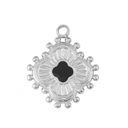 Breloques en acier Inox fleur Argenté /