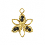 Breloques en acier Inox fleur Doré /