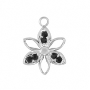 Breloques en acier Inox fleur Argenté /