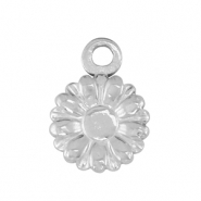 Breloques en acier Inox fleur Argenté