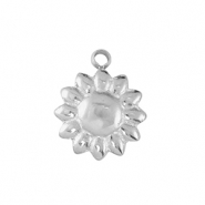 Breloques en acier Inox fleur Argenté