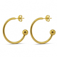 Boucles d'oreilles en acier inox 25mm Doré