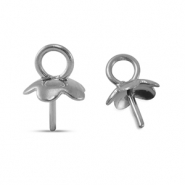 Appr&ecirc;ts en acier inox embout pour perles Argent&eacute;