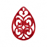 Pendentifs en résine goutte baroque 38x27mm Rouge piment