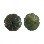 Pierres naturelles perles agate fleur Multicolore vert orange