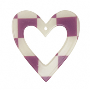 Pendentifs en résine cœur Violet-beige