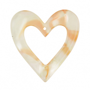 Pendentifs en résine cœur Orange cuivré