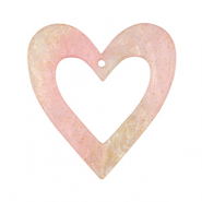 Pendentifs en résine cœur Rose clair