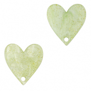 Pendentifs en résine cœur Vert clair